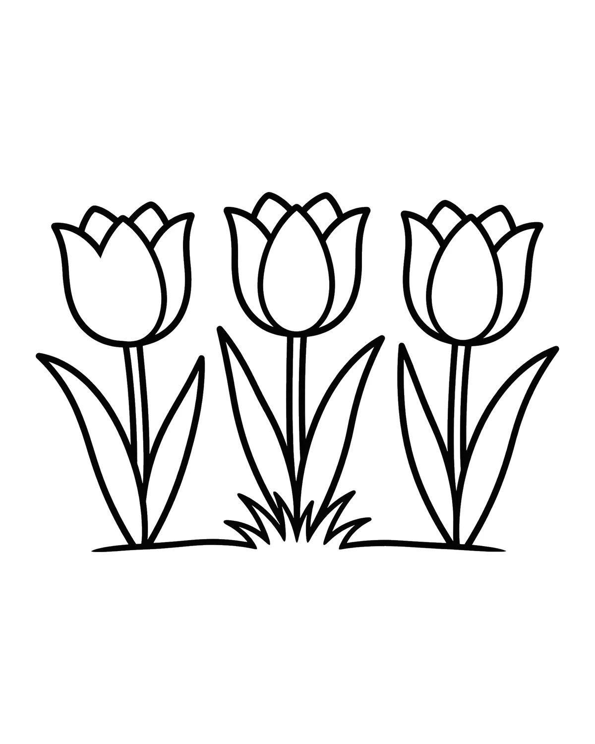 Ausmalbild Tulpen zum Ausdrucken