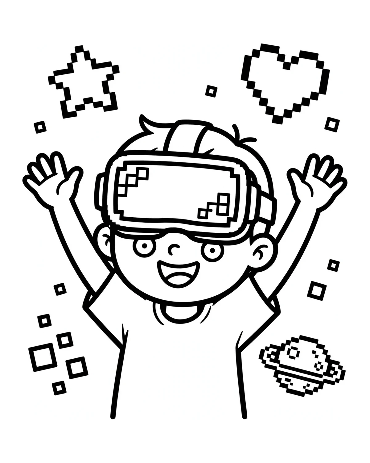 Ausmalbild VR-Abenteuer zum Ausdrucken