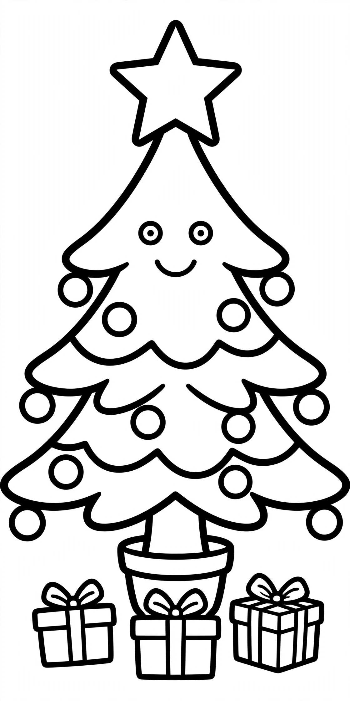 Ausmalbild Weihnachtsbaum zum Ausdrucken