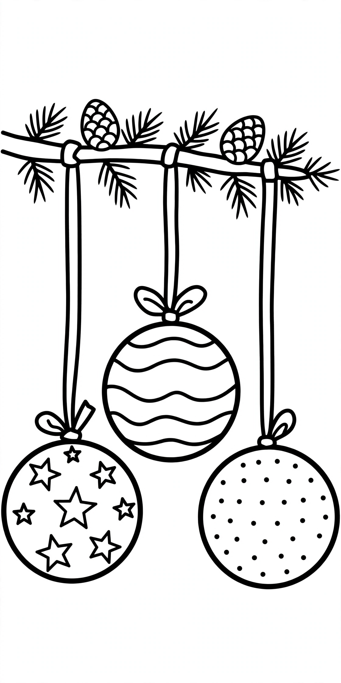 Ausmalbild Weihnachtskugel zum Ausdrucken