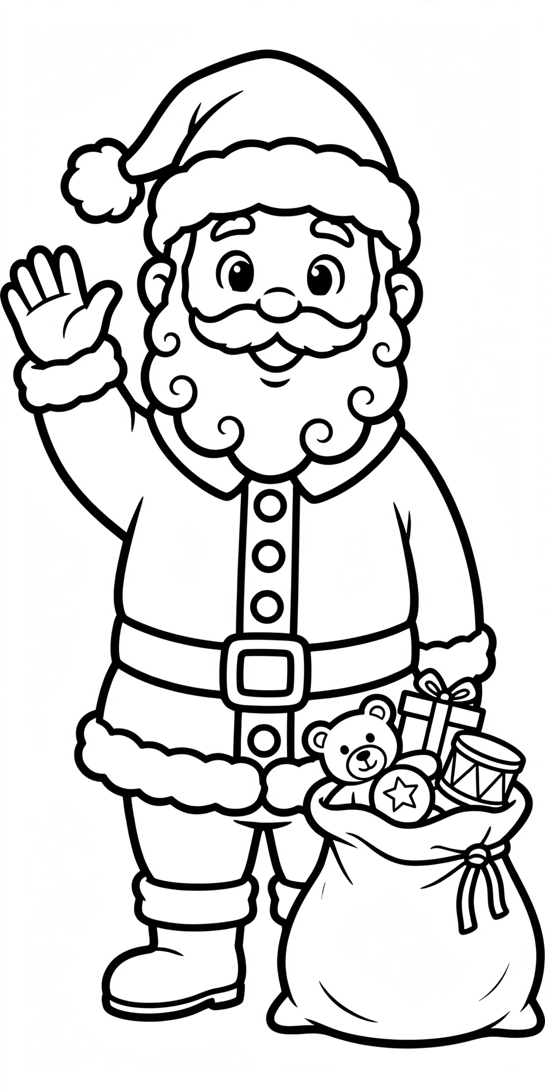Ausmalbild Weihnachtsmann zum Ausdrucken