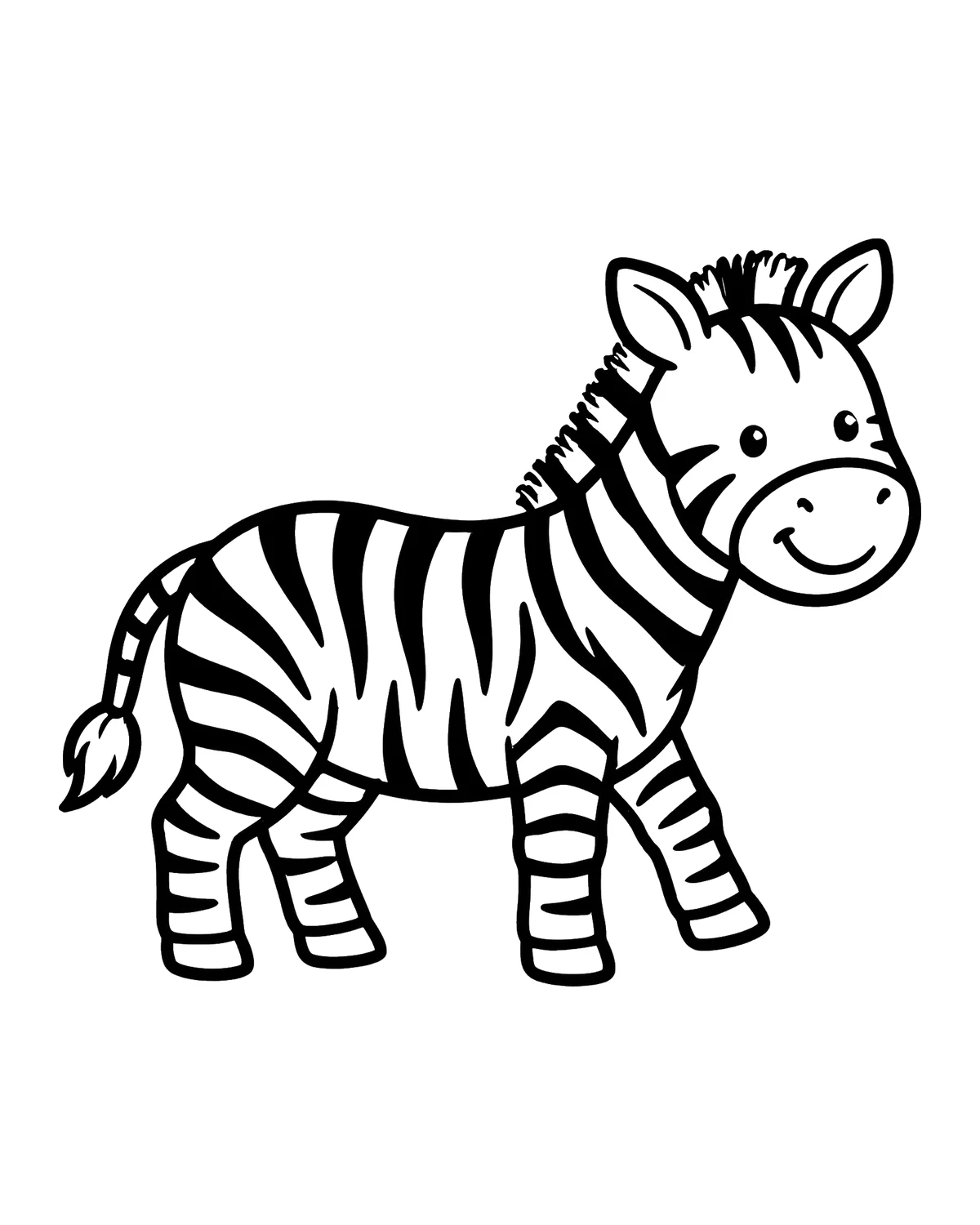 Ausmalbild Zebra zum Ausdrucken